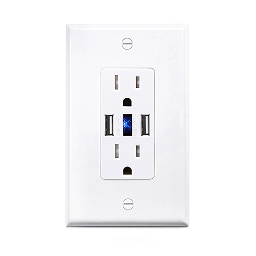 Receptacle Wall Plate Socket White