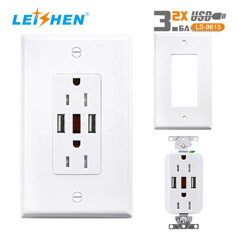 Receptacle Wall Plate Socket White