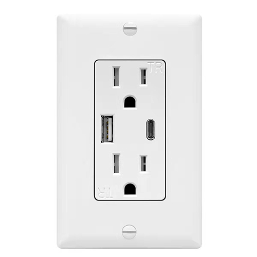 20W QC 3.0 PD 2.0 USB Wall Outlet, Type A & Type C Power Delivery and Quick Charge for iPhone/iPad